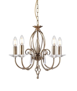  Aegean 5 Light Chandelier - Aged Brass by Elstead 