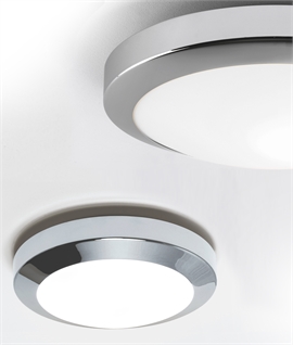 Round Opal Glass & Chrome Bathroom Light for Wall or Ceiling