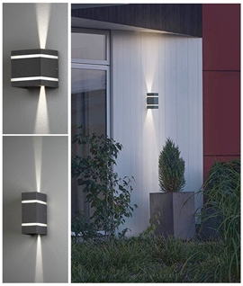 LED Up and Down Black Exterior Wall Light
