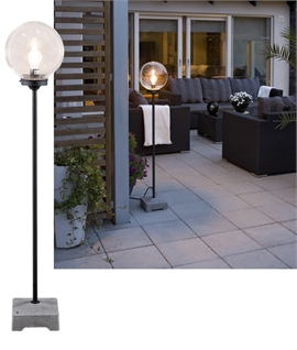  Exterior Floor Lamp with Globe Shade