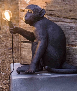 Seletti Black Monkey Lamp - Versatile Indoor/Outdoor Table Lighting