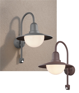 European-style outdoor wall light with PIR sensor – rust or anthracite