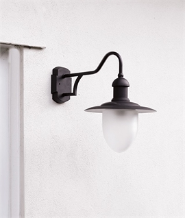 European Styled Bracket Lantern with Frosted Glass Diffuser