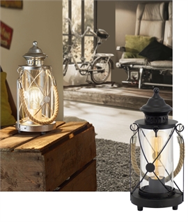 Fisherman Table Lantern with Rope Handle
