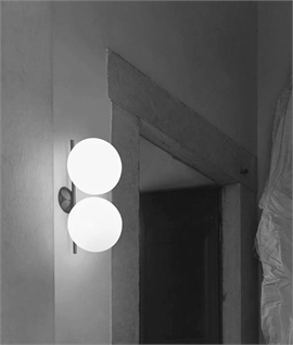 Flos IC C/W1 Double Glass Wall or Ceiling Light - Chrome