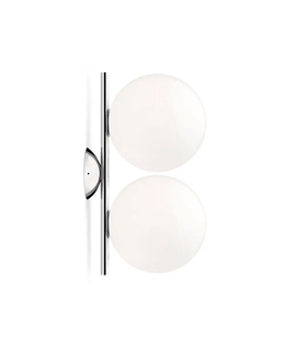Flos IC C/W1 Double Glass Wall or Ceiling Light - Chrome