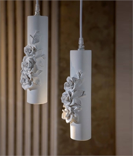 Italian Ceramic Flower Cylinder Pendant