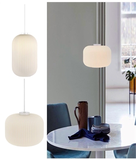 Fluted Opal Glass Light Pendants - Two Modern Designs