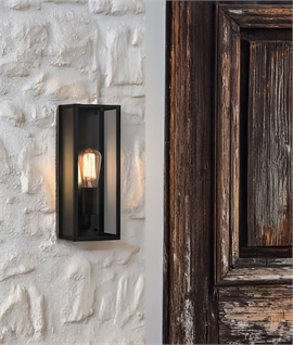 Framed Wall Lantern – Contemporary Clear Glass Design for Decorative Filament Lamp