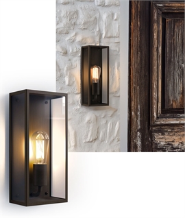 Framed Wall Lantern – Contemporary Clear Glass Design for Decorative Filament Lamp