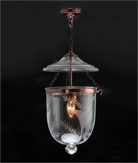 Georgian Decorated Bell Jar Hall Lantern - 1 Lamp