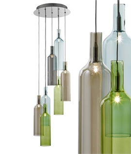Multi-Coloured 7 Light Bottle Design Pendant