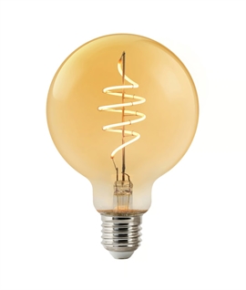 E27 Amber Glass Smart Light Bulb 95mm - 2200k & 380 Lumen 
