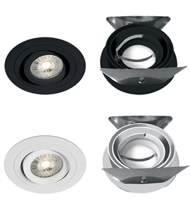 Adjustable Round Mains Downlight for GU10 Lamps - Leaf Spring Fixing