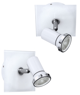 Bathroom Spotlight for Walls or Ceilings - White or Black Glass 
