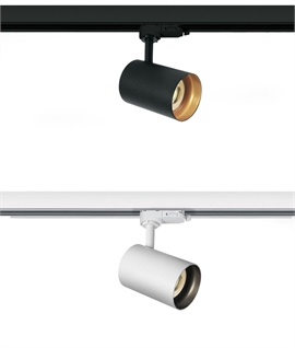 Reduced Glare Track Spotlight For GU10 Mains Lamps - Black or White