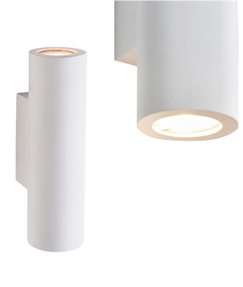 Sleek Up and Down Plaster Wall Light - Uses GU10 LED Bulbs