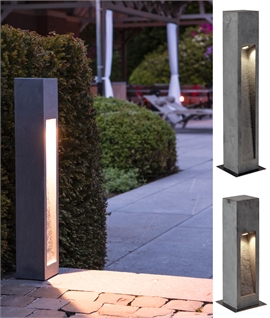 Stone Bollard or Pathway Light - Two Heights - Both Zero Glare