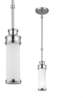 Georgian Influenced Bathroom Drop Rod Pendant in Chrome