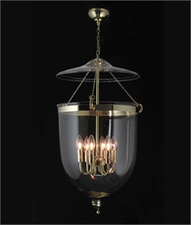 Extra Large 6 Light Georgian Bell Jar Lantern Height 740mm