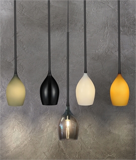 Elegant Single Teardrop Glass Pendant Light - 5 Colours