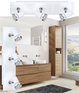 White Glass Spotlight with 3 Adjustable Spots - IP44 Rated