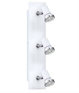 White Glass Spotlight with 3 Adjustable Spots - IP44 Rated