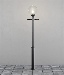 Clear Globe Lantern Lamp Post - White or Black