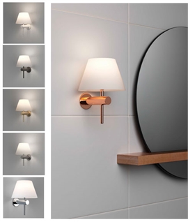 Bathroom Safe Wall Light & Glass Coolie Shade