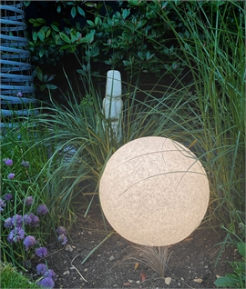 Illuminated Globe Low Level Light for Patios and Bedding Areas - Granite-Look Design 