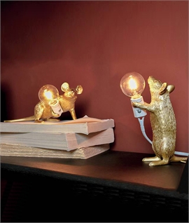 Mouse Lamp Gold with LED Lamp