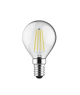 E14 4w 470 Lumens Clear Glass Golf Ball Bulb - Dimmable