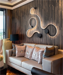Slim Profile LED White Swirl Wall Light - Height 940mm