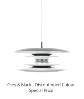 Grey & Black Scandinavian Layered Pendant - Dia 50cm