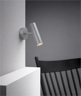 Tubular Grey Wall Light For Mains GU10 Bulbs - Adjustable, switched, hardwire or plug-in Tubular Grey Wall Light For Mains GU10 Bulbs - Adjustable, switched, hardwire or plug-in