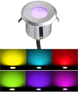 RGB LED Ground Light with Silver Finish - IP65 Rated