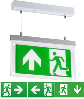 Sleek LED Emergency Exit Sign with Adjustable Tensile Suspension