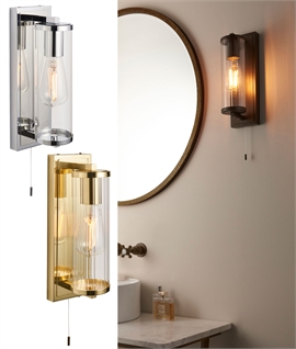 Sight Glass Tubular Wall Light IP44 and 3 Finishes