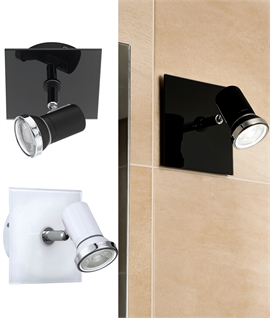 Bathroom IP44 Spotlight for Walls or Ceilings - White or Black Glass 