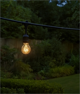 Black Outdoor Festoon String Lights – 7m Lighting Span & 1.5m Lead IP44 Rated
