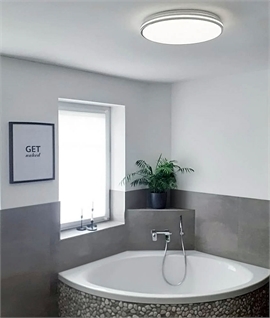 Chrome CCT LED Flush Ceiling Light for Bathrooms