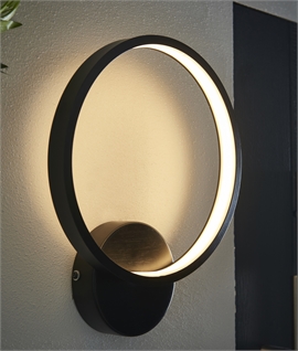 Dramatic Backlit LED Halo Wall Light in Black 
