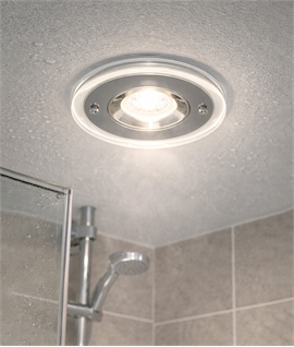 Decorative Sealed Downlight for Bathrooms - IP65 Acrylic and Chrome Downlight