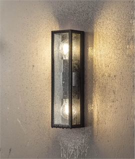 Black Box Up & Down Clear Glass Frame Wall Light - IP65