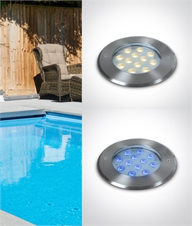 Stainless Steel 12W Underwater LED Spotlight - IP68 Rated