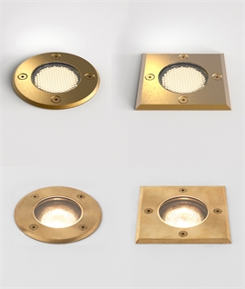 Solid Brass Low-Glare-Ground Uplight - designed for the coast