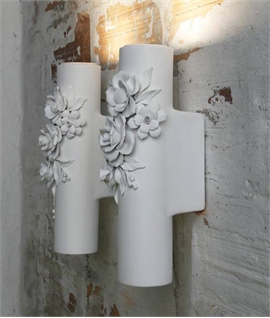 Italian Ceramic Flower Wall Uplighter