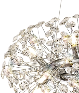 Decorative Suspended Pendant Polished Chrome & Crystal