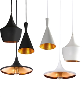 3 Light Cluster Pendant in Black or White - Mixed Shade Sizes