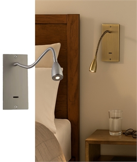 Recessed Bedside Wall Light with Adjustable LED Arm